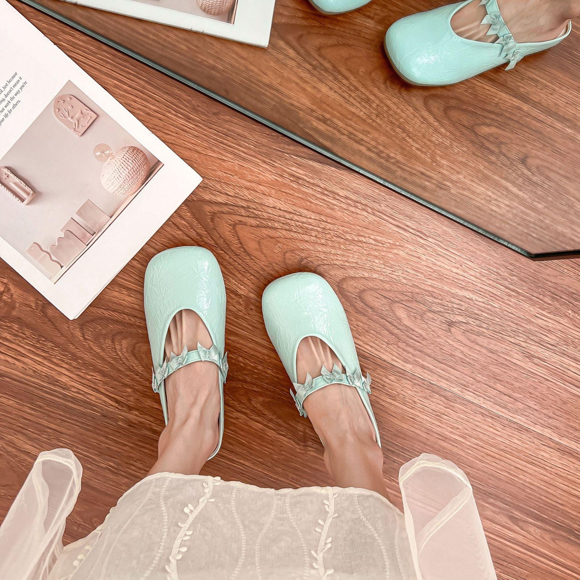 

2025 summer new fairy style platform single shoes women fashion wear casual muller shoes one foot lazy shoes 35