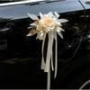 Ceremony Vehicle Handle Flower Ornament with Rose and Suction Cup for Wedding Car Styling and Photo Use