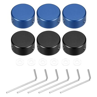 Uxcell 6 darab lábkapcsoló sapka Gitár pedál gomb sapkák Fém lábkapcsoló felső borítások Hüvelykes gitár effekt pedálokhoz Fekete és sötétkék 3/8 gombokhoz,