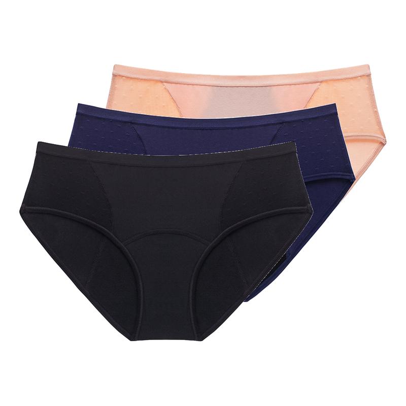 3PCS Women s Mesh Period Panties Leakproof Breathable Mesh Underwear for Daily Menstrual Briefs S