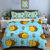 3Pcs Cute Bees And Flower Pattern Bedding Set 1 Duvet Cover 2 Pillowcases For Adult And Children Luxury Gift Full Size