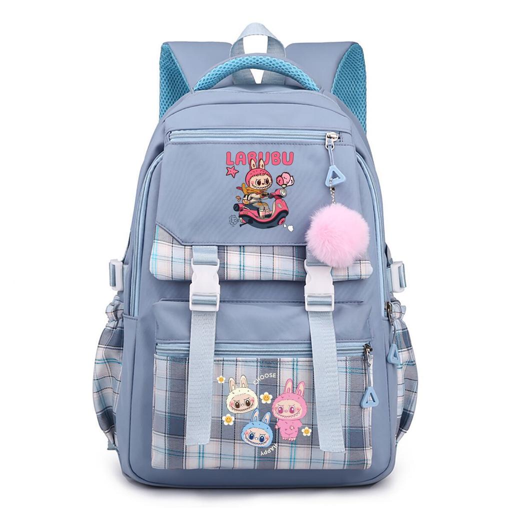 New Trend Labubu Printed Backpack Junior High School High School Student Large Capacity Student School Bag