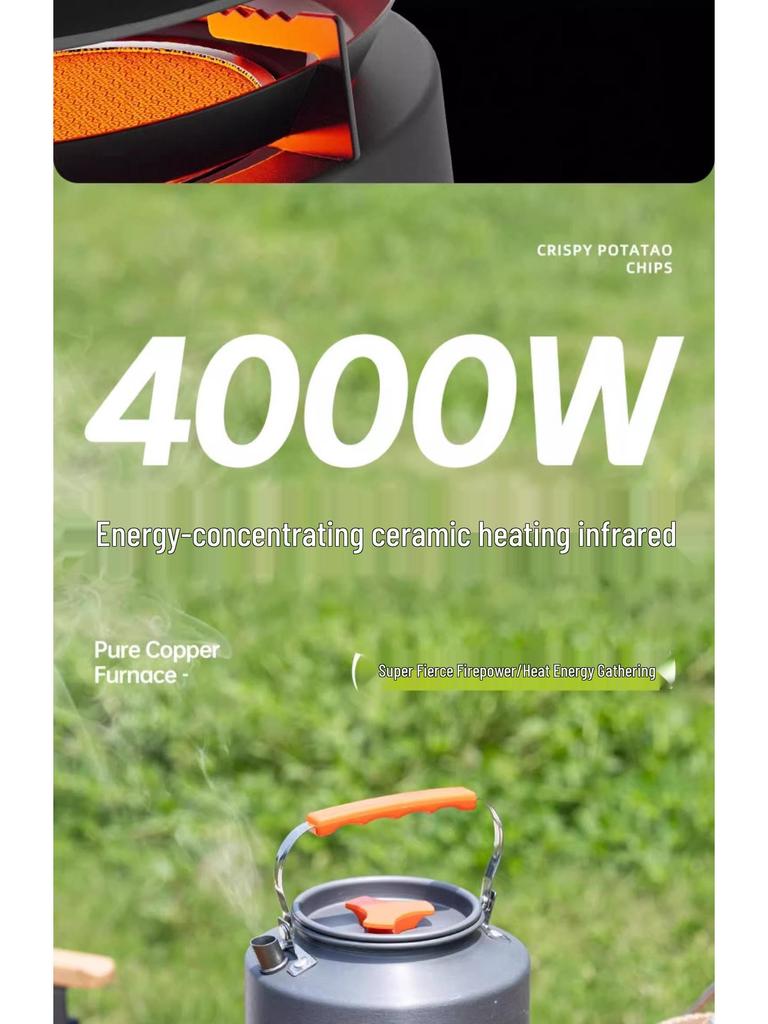 Portable Infrared Windproof Cassette Stove for Outdoor Cooking