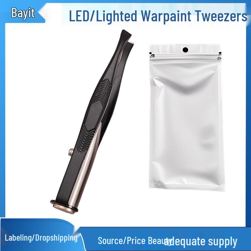 Lighted Stainless Steel Eyebrow Tweezers & Trimmer – Luminous Arrow Beauty Tool