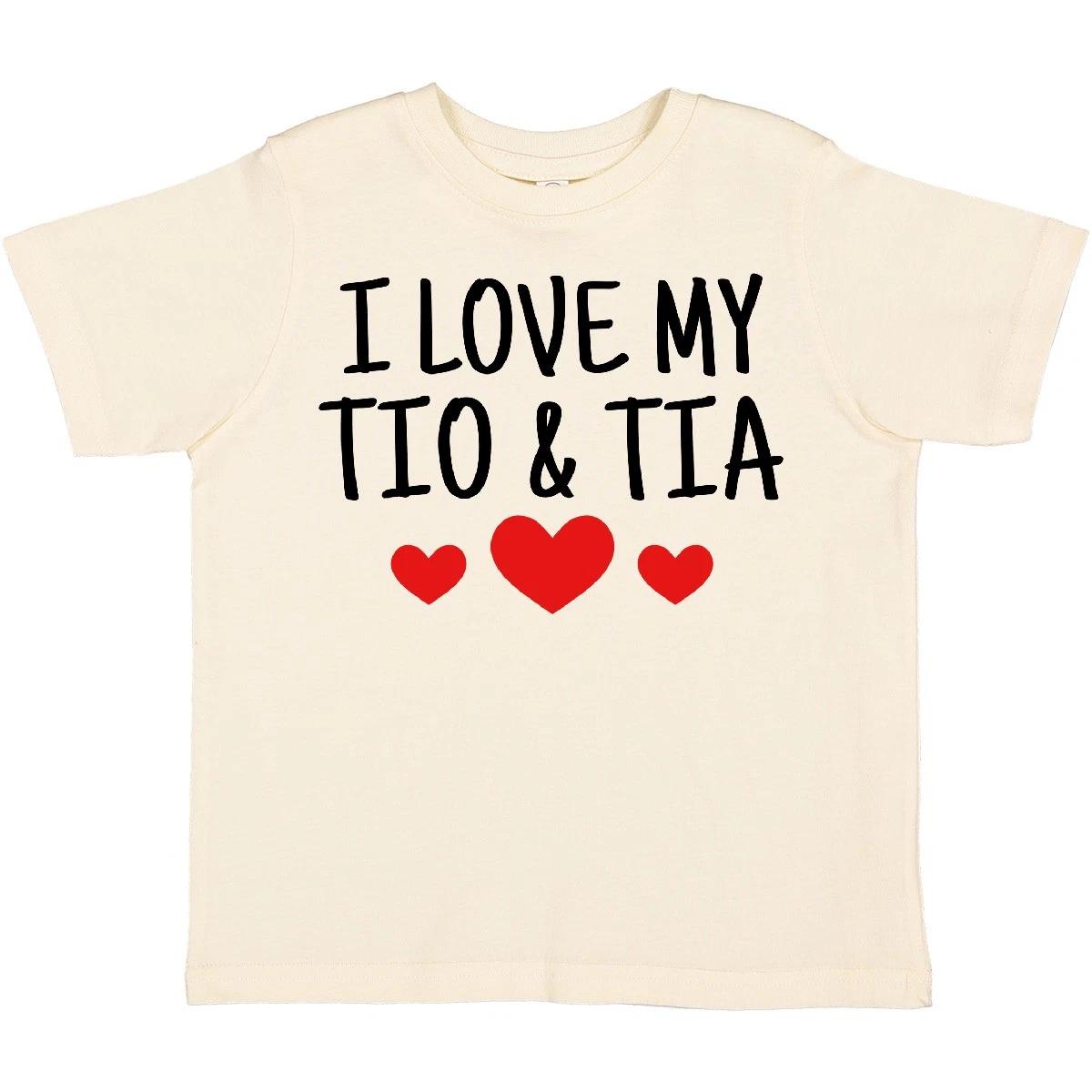 Inktastic I Love My Tio & Tia Toddler T-Shirt Tios Tias Family Heart Cute Kid 100