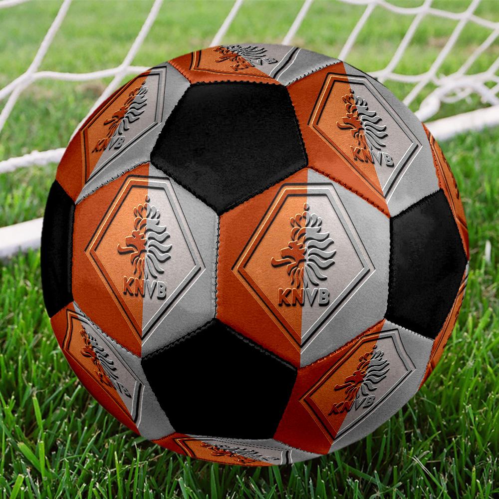 Pallone Calcio a 5 KNVB Colorato Cucito a Macchina PVC Misura 5 Pronto per Allenamento di Squadra e Competizione Durevole Rimbalzo Elevato Fantastico Regalo Sportivo