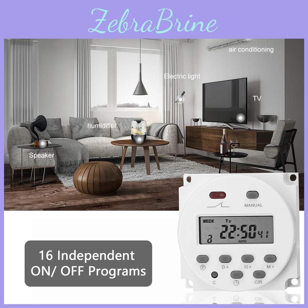 Programmable Weekly Digital Timer Switch Panel Mounted Electrical Timer 16 Independent On Off