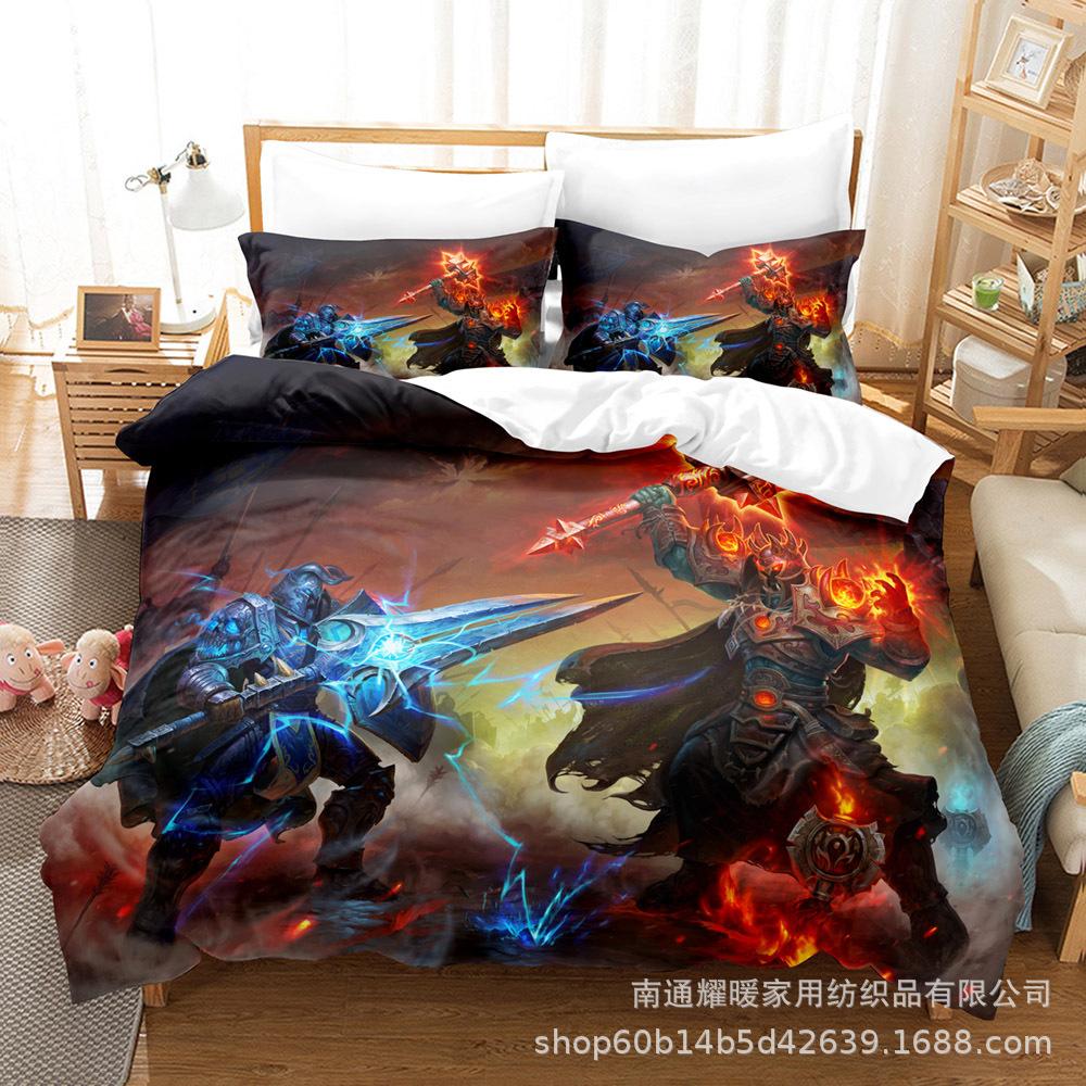 3D Digital Printing Bedding Four-Piece Set Three-Piece Set Warcraft Bed Sheet Quilt Pillow