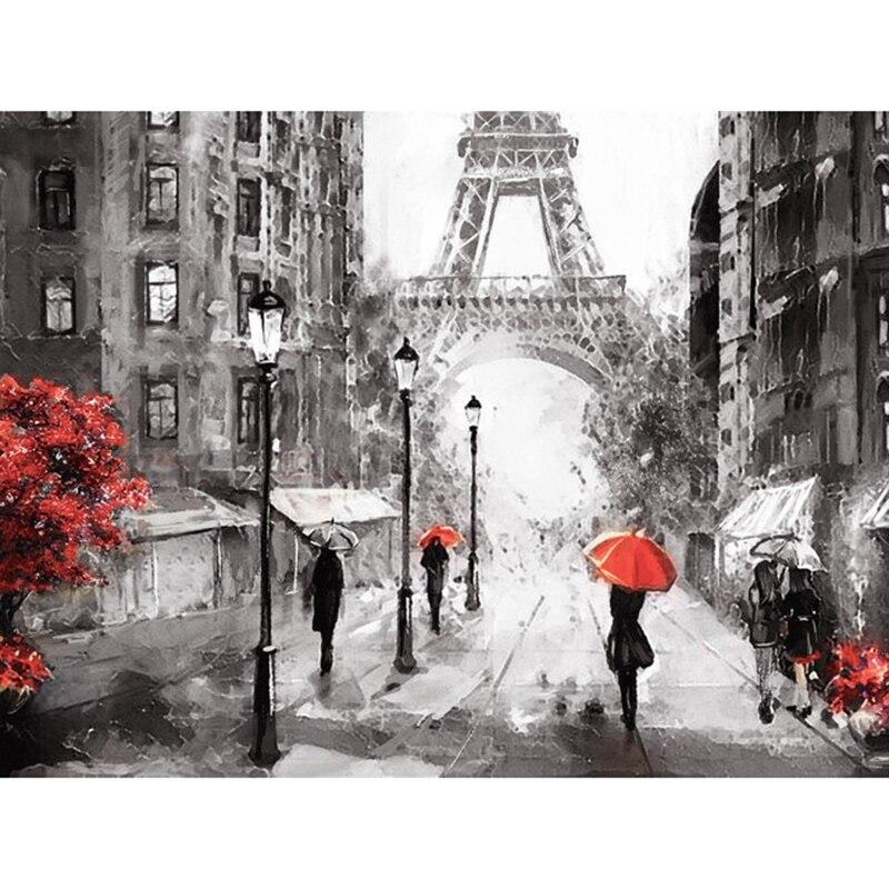 DIY 5D diamantová výšivka Věž Krajina Křížkový steh Mangrove Krajina Diamantová malba Celokulatý vrták Domácí dekorace Dárek