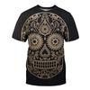 Summer New Anime Skull 3D Printed Round Neck Short Sleeved Women's T-shirt