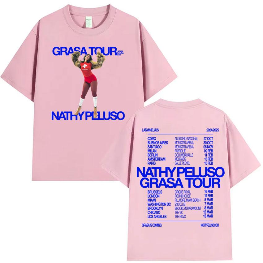 Nathy Peluso Grasa Tour Album Graphics T Shirt Fashion High Quality Tshirt Mens Women Cotton Summer Tee Shirt Streetwear Unisex