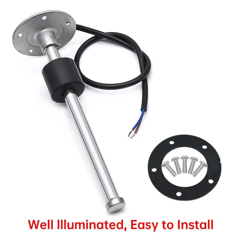 Capteur de niveau de carburant MH pour voiture 0-190 ohm Acier inoxydable A5 Capteur de niveau de réservoir d'huile 100/200/500mm pour bateau Auto Voiture Marine 12V24V