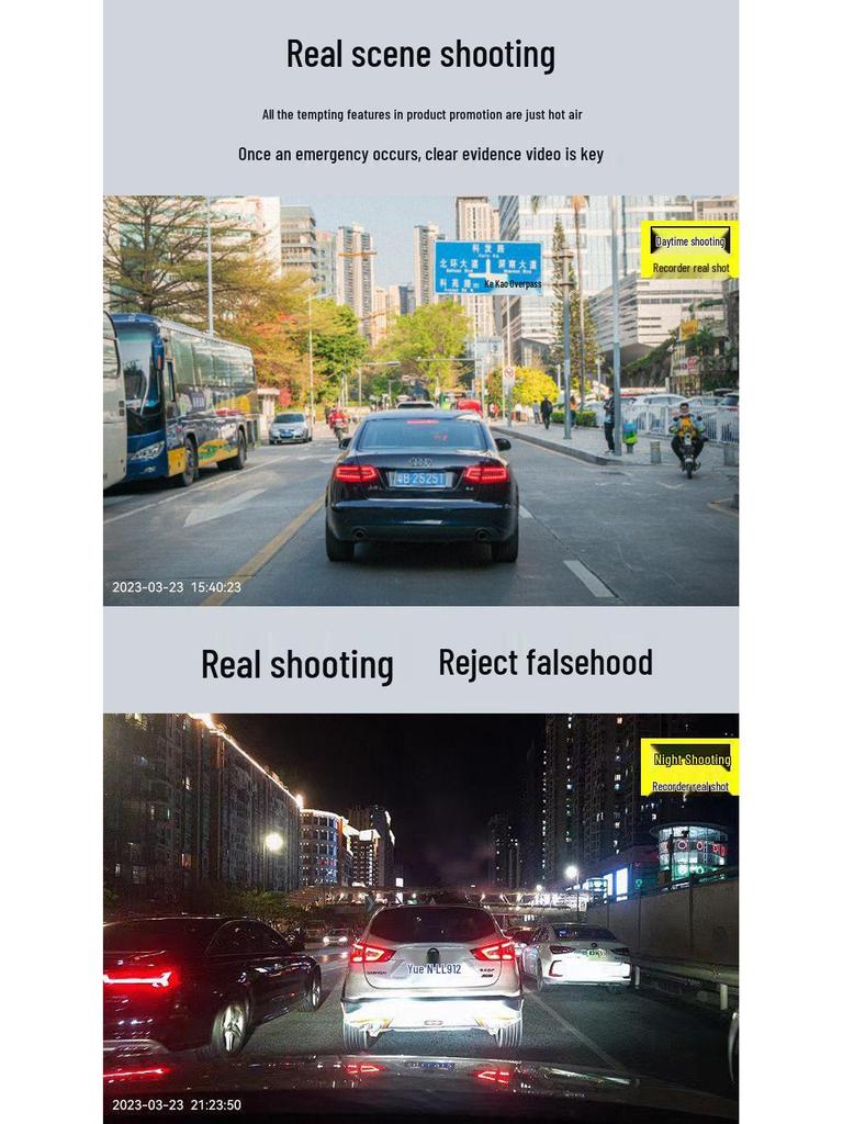 4K HD Night Vision Dash Cam with WiFi Mobile Interconnect & 3M Adhesive