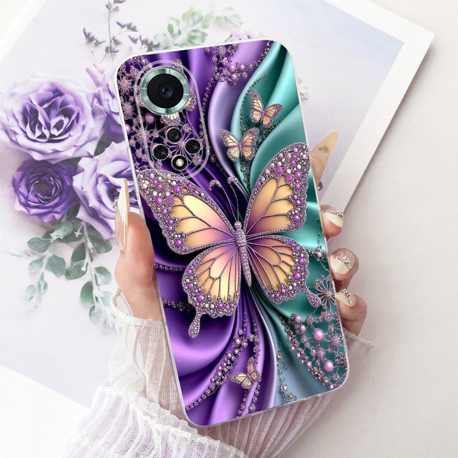 For Huawei Nova 9 Case NAM-LX9 Nova9 Back Cover Pretty Flower Transparent Silicone Bumper Phone Case For Huawei Nova 9 Pro Funda