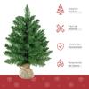 Small Artificial Christmas Tree, 60cm Tall, with 70 Branches, Fabric Base, Realistic Mini Christmas Tree for Indoor Use, Green