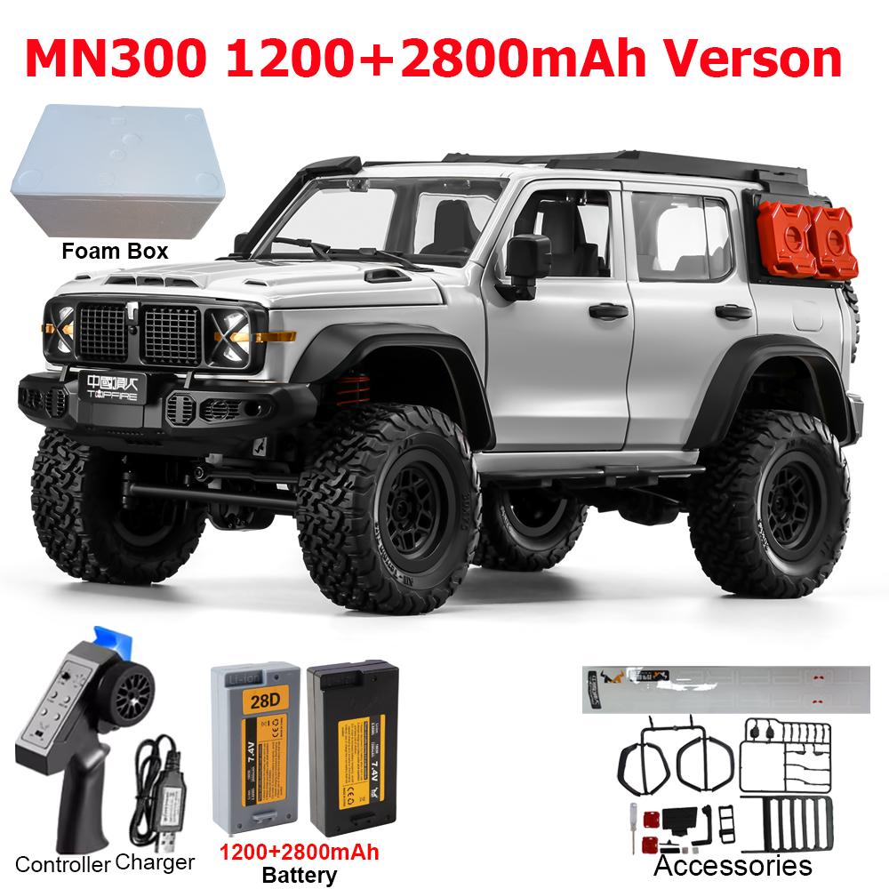 MN300 1/12 RC Car 2.4G Remote Control Car Off-road Climbing 4WD RC Crawler LED Light Truck 60mins Working RC Toy As Hobby Gift
