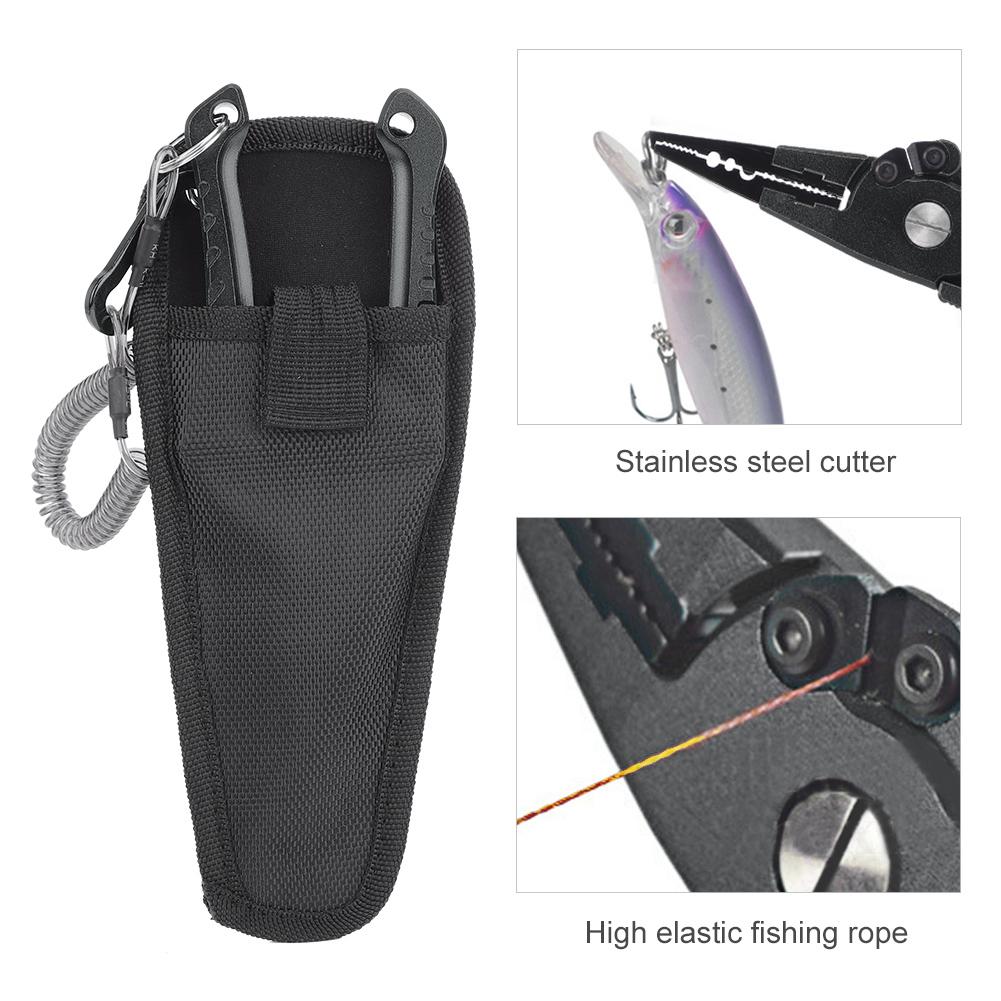 Outdoor Aluminum Alloy Lure Self Locking Fishing Pliers Fish Controller Tong Setblack