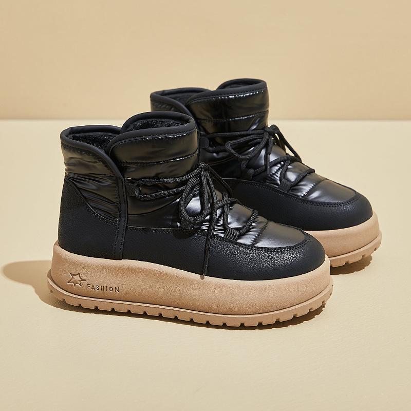 

Женские высокие зимние ботинки Plus Velvet - 2024 зимняя теплая повседневная обувь из корейского хлопка (КТ2825) 40