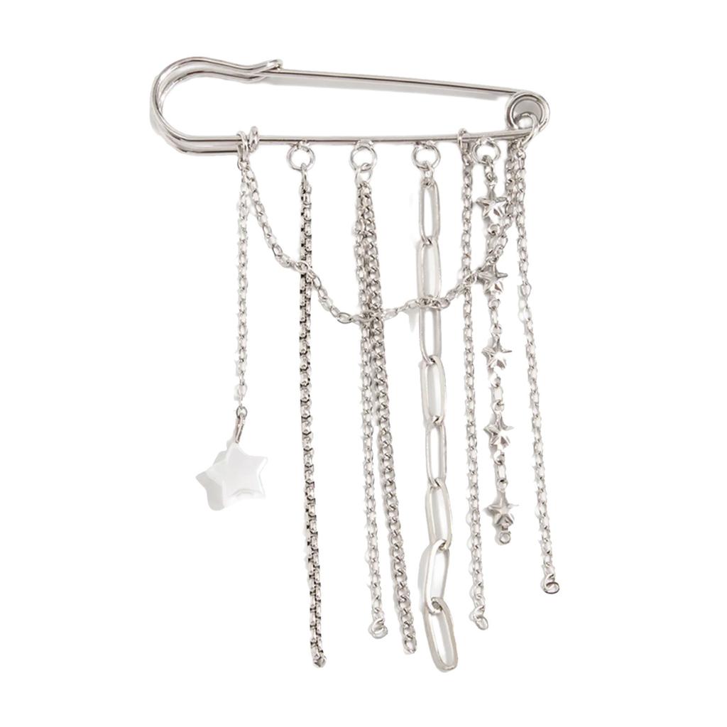 Lightweight Portable Metal Chain Tassels Brooch Comfortable For Daily Wear Easy To Carry On Clothing Without Burden