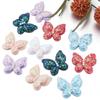 10pcs 44x34mm Glitter Sequins Double Layer Butterfly Appliques For Women Girl DIY Clothing Sewing Hat Cute Headwear Decoration