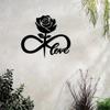 Black Rose Infinite Metal Wall Art Romantic Love Indoor Outdoor Home Decor Modern Gift