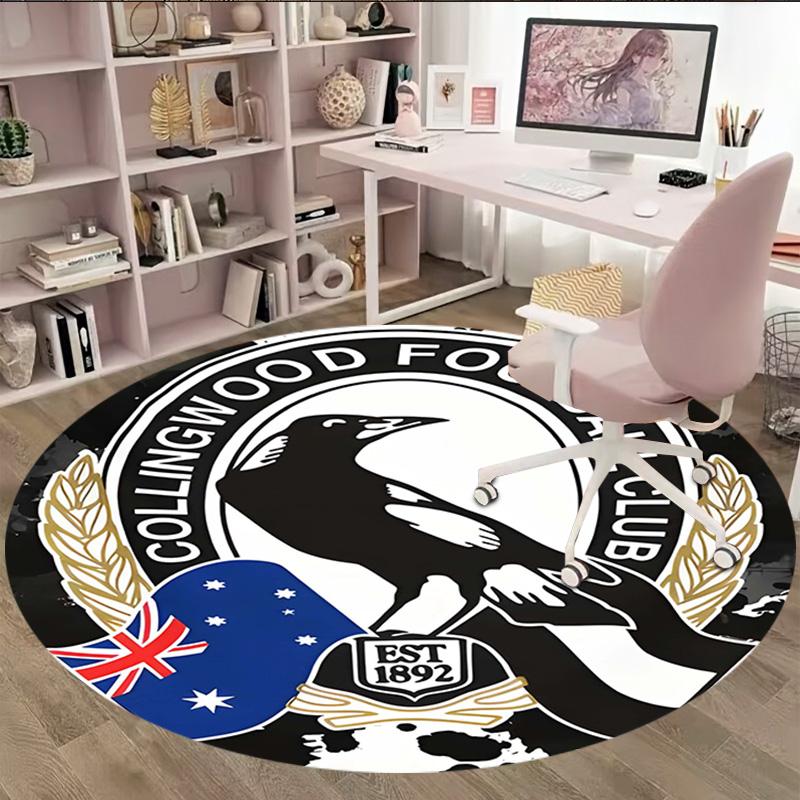 1 pezzo Squadra di Calcio (29) Tappeto Rotondo Stampato Tappeto Rotondo per Sedia Adatto per Camera da Letto Soggiorno Tappeto Decorativo per la Casa