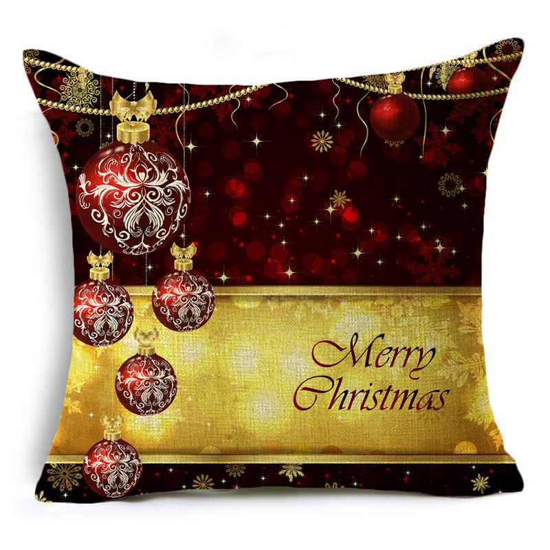 Home Decor Nordic Christmas Red Printed Polyester Pillowcase For Living Room Bedroom Decor Funda De Almohada