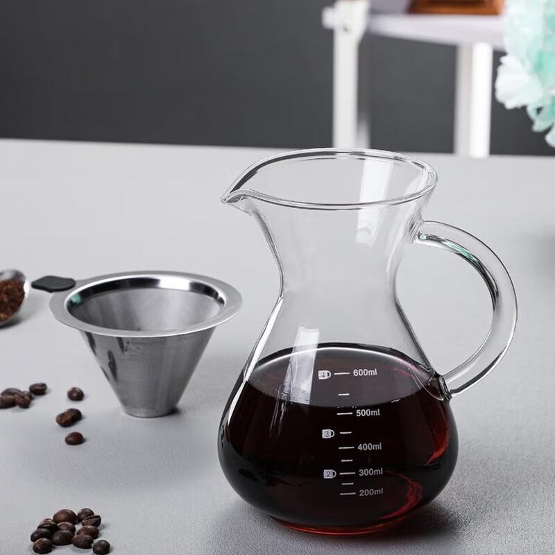 ZISIZ Glass Pour Over Coffee Pot with Filter