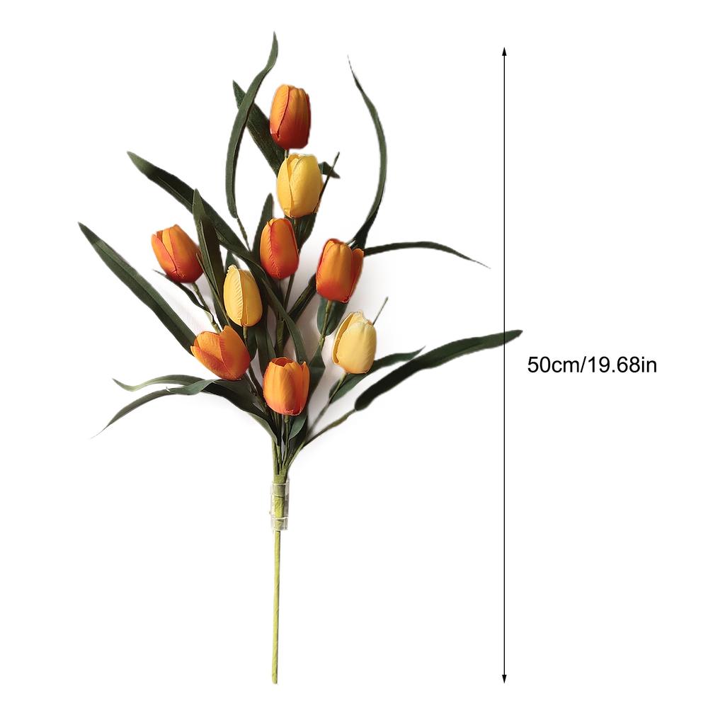 Realistic Silk Flowers Bouquet with PE Leaves Long Lasting Artificial Flowers for Room Decor