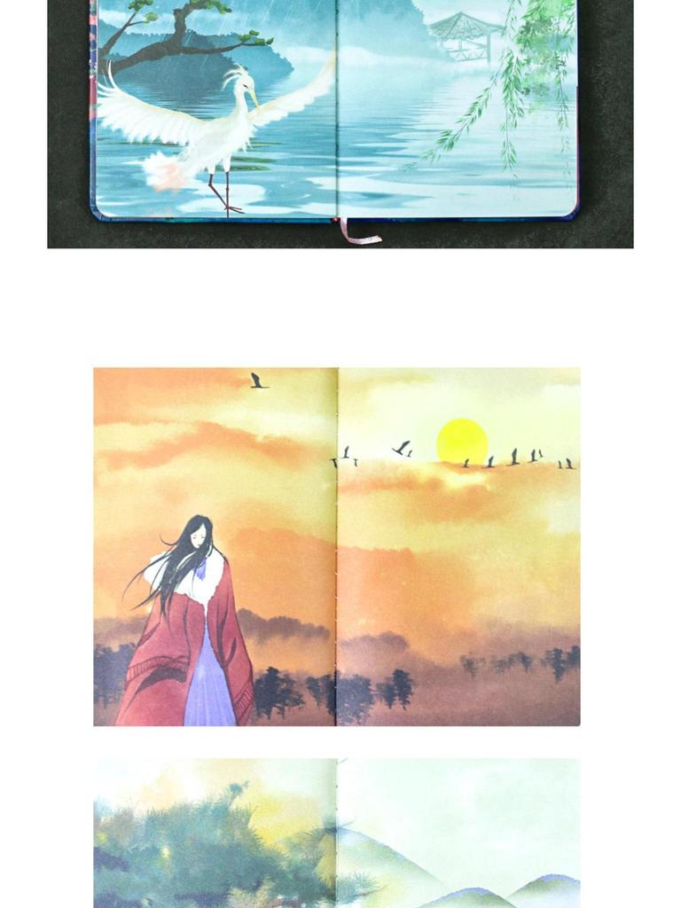 Vintage Korean Style Cute Retro Diary Notebook with Colorful Pages