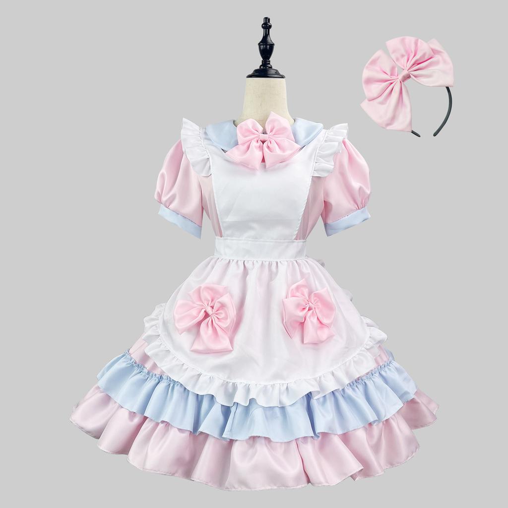Japanese Maid Lolita Soft Girl Skirt COS Anime Cream Sweetheart Cafe Cute Maid Uniform Set