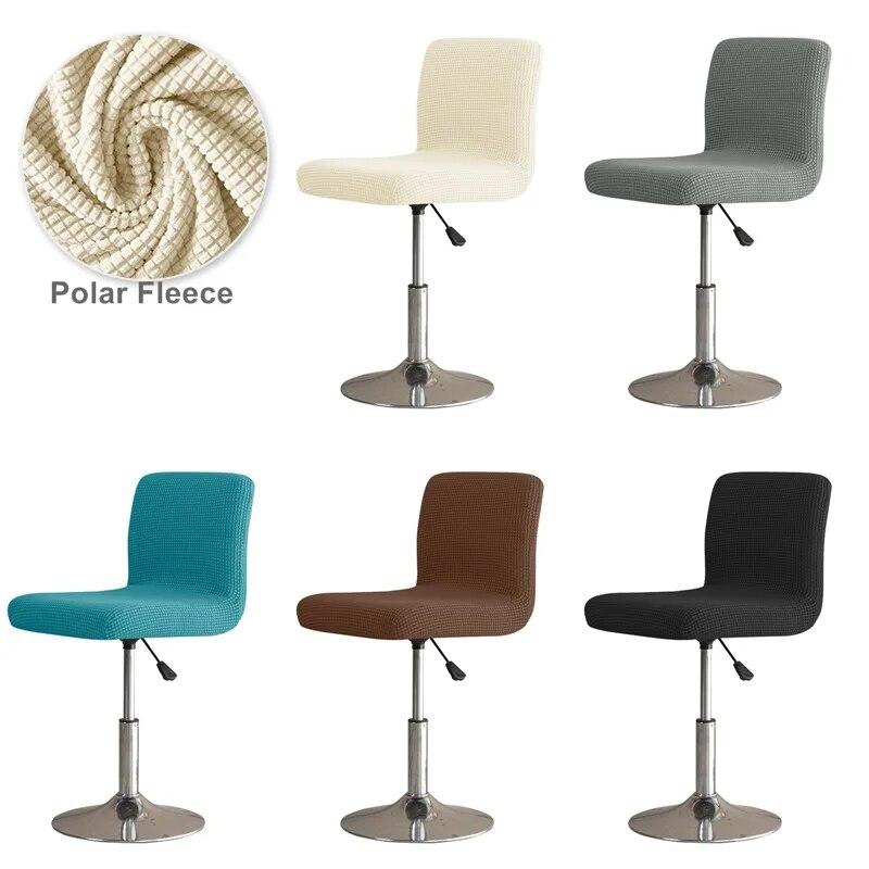 Solid Color Elastic Bar Stool Covers Polar Fleece Stretch Chair Stool Slipcovers Coffee Hotel Short Back Seat Chair Covers Home