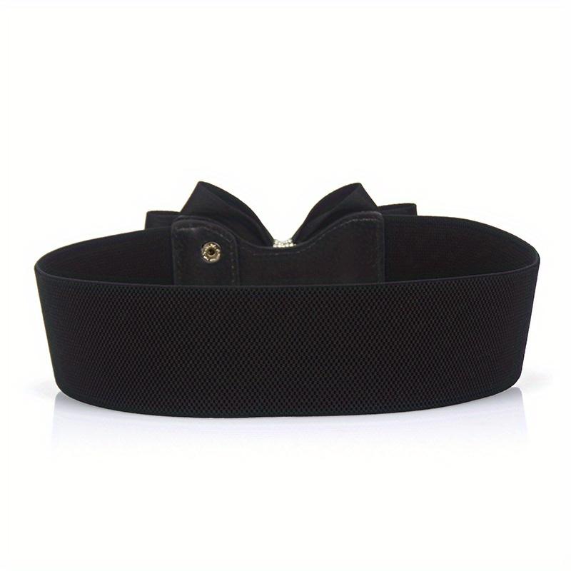Large Elastic Bow Solid Color Wide Waistband Women'S Decorative Belt With Elastic Waist Seal Korean Version