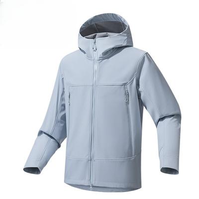 Men's Outdoor Windproof and Waterproof Large Pocket Hooded Plus Velvet Soft Shell Jacket Autumn and Winter Mountaineering Suit