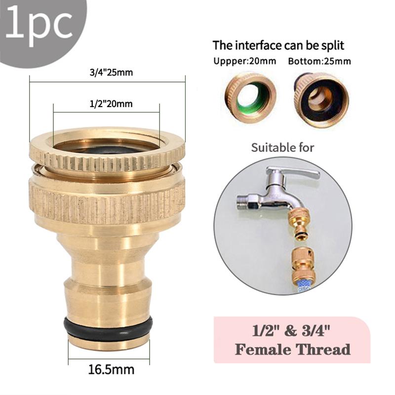 Thread Tap Quick Connector Brass 1/2" 3/4“ 1" Male Female Copper Hose Coupling Adapter Garden Tubing Repair Watering Gun System