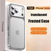 Luxury Translucent Phone Case For iPhone 17 Air 16 15 14 13 12 Pro Max Plating Frame Glass Lens Film Shockproof Hard PC Matte Cover