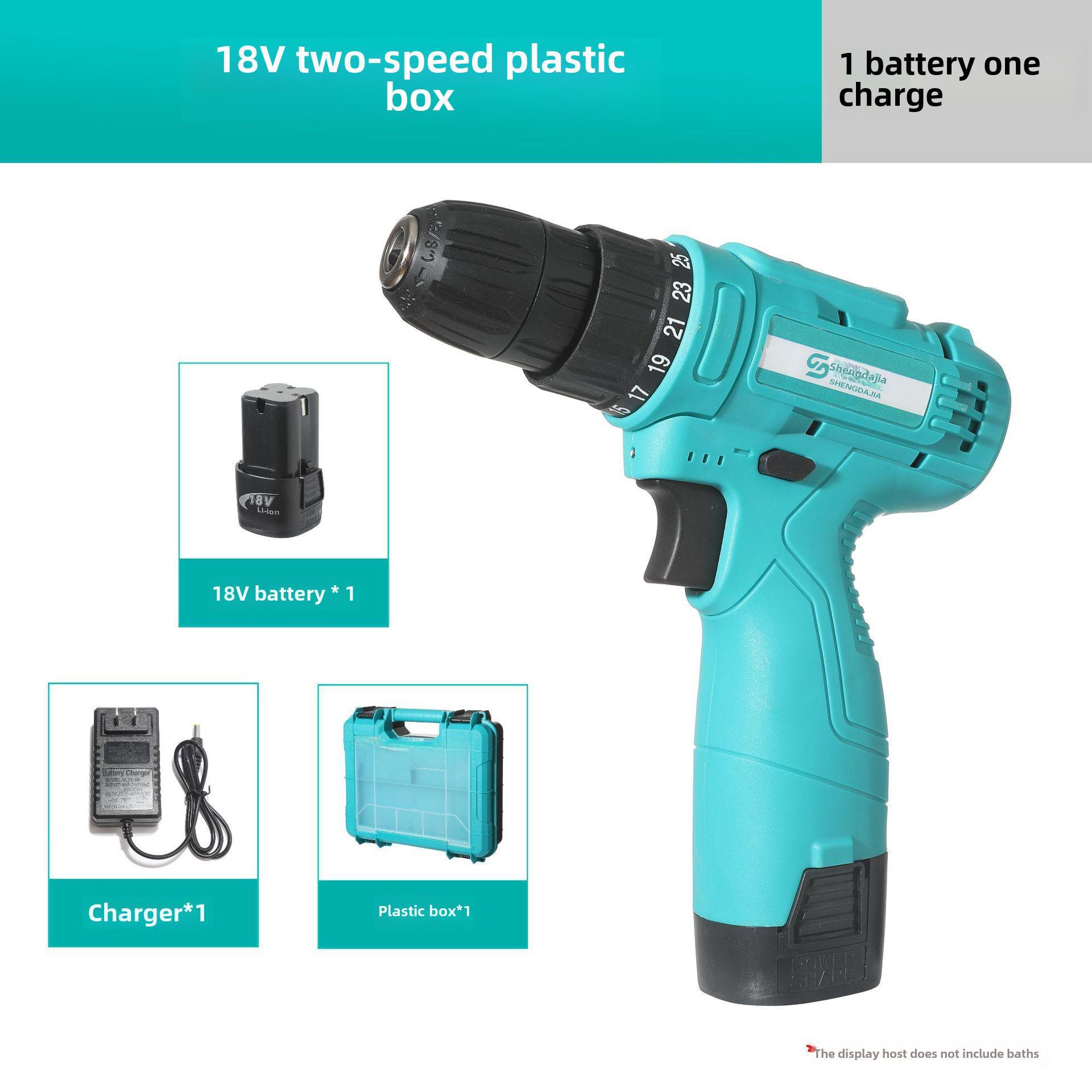 

18 В перезаряжаемая литиевая дрель с двумя скоростями - бытовая электрическая отвертка 18V one battery one charging