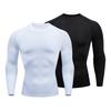 Pánské Fitness tričko s dlouhým rukávem Skinny Fit Sportovní topy Rychleschnoucí Trička Fitness Pullover Sportovní oblečení