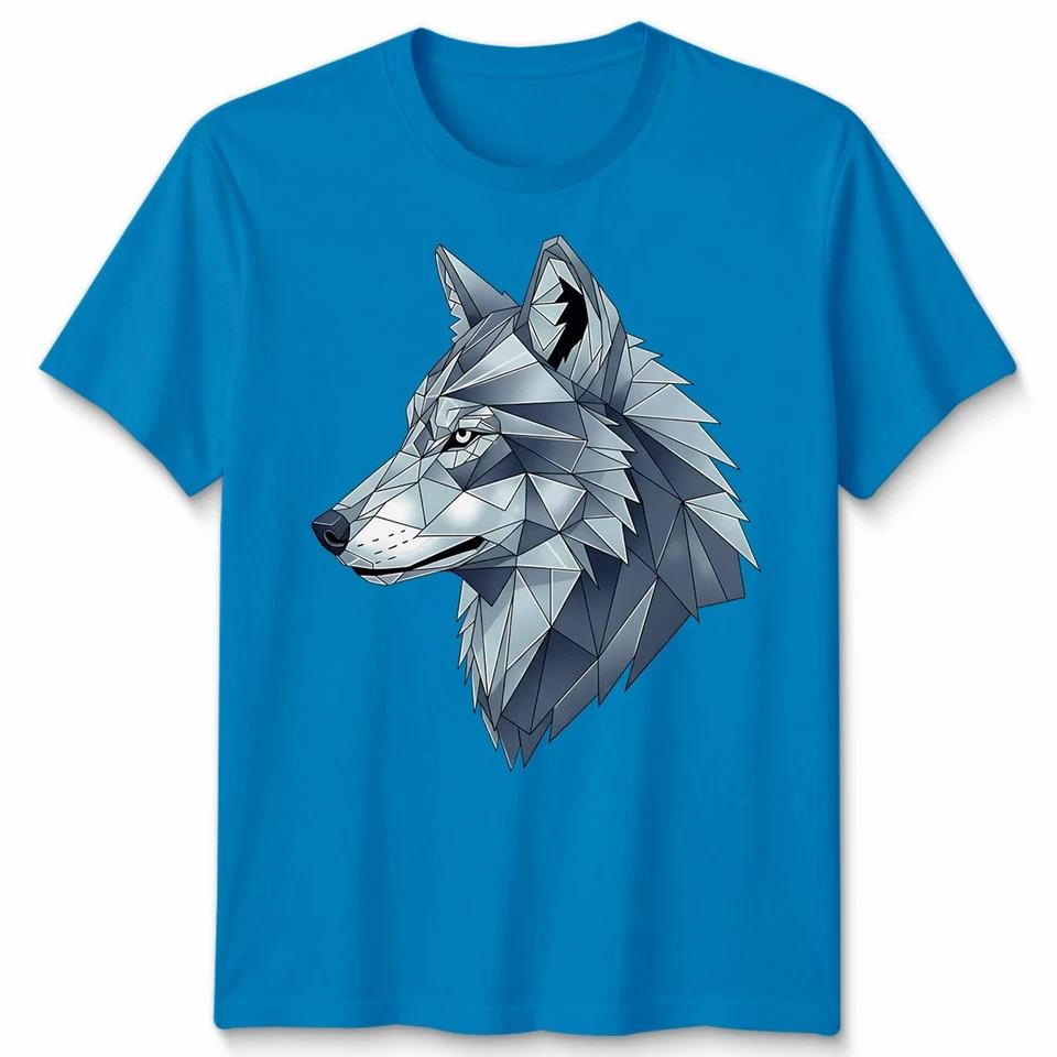 Geometric Wolf Wolves Animals Mens T-Shirt Womens Tee Unisex Tee Faceted Design 4 XL