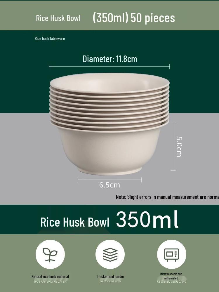 Eco-Friendly Rice Husk Tableware Set: Bowl, Chopsticks, Spoon & Cup – Recyclable & Food-Grade for Dining, Parties, Home, & Picnics (4-Piece)