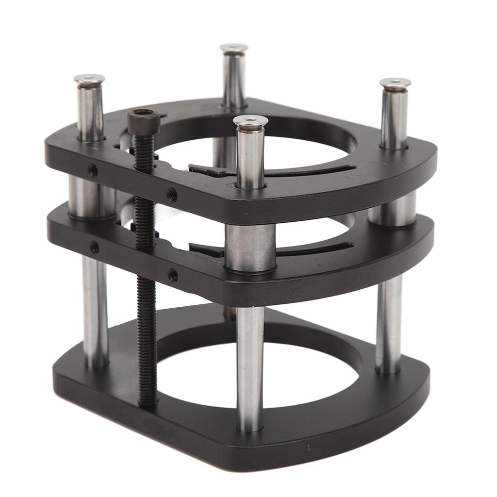Trimming Machine Router Lift Table Base Aluminum Alloy Router Lift System with 4 Jaw Clamping Black