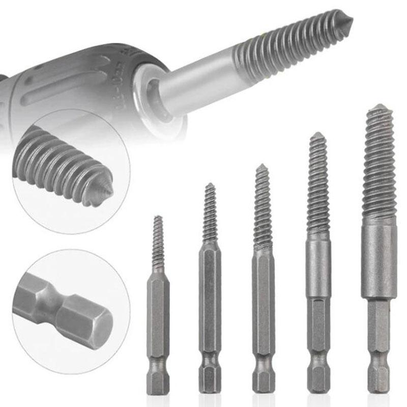 Hexagonal Handle Broken Head Screw Extractor 60mm Black Quick Release Electric Six Broken Wire Extractor Set