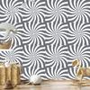 Hippie Wallpaper Background Gray and White for Living Room and Bedroom 50x1000