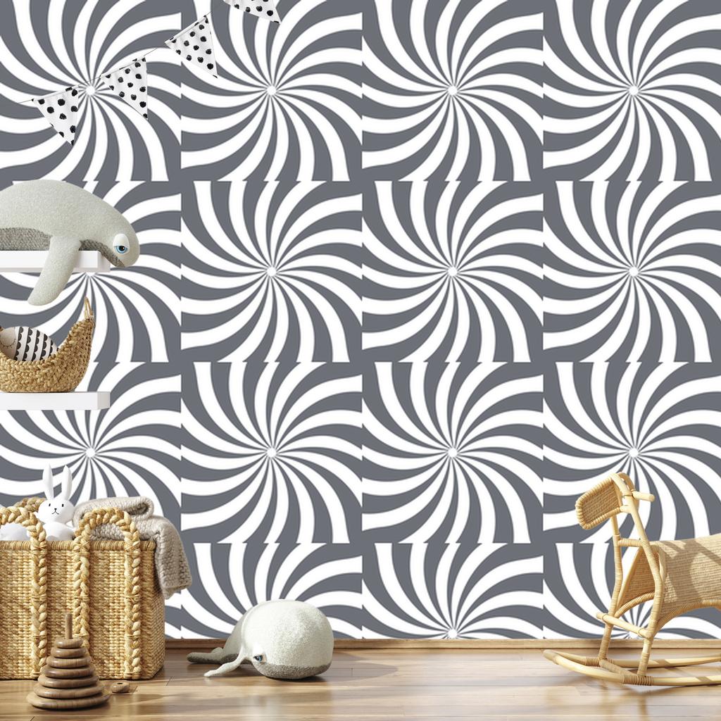 Hippie Wallpaper Background Gray and White for Living Room and Bedroom 50x1000