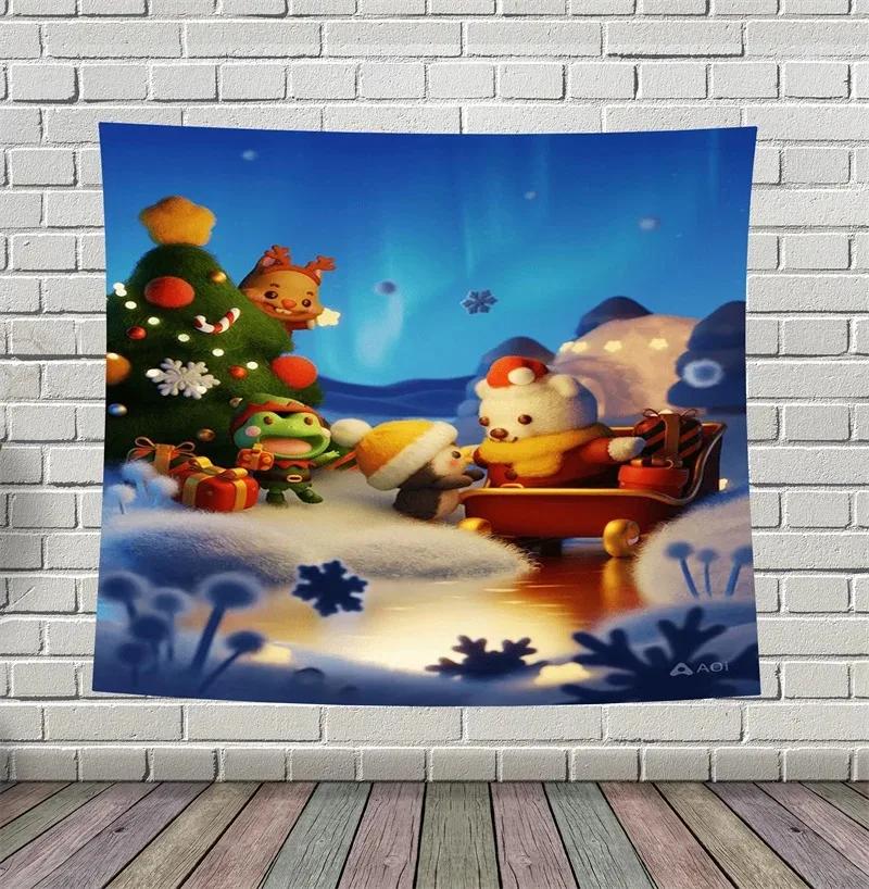 

Рождественский милый мультяшный гобелен гостиная диван украшение дома рождественский подарок 100x75cm