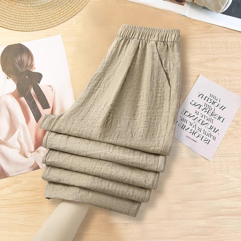 

Women s Pink Wide-Leg Pants: Spring/Summer 2025 Collection, Elastic Waist, Comfortable, Versatile, Lightweight, Straight-Leg, Casual Wear. XL (115-125 jin) хакі
