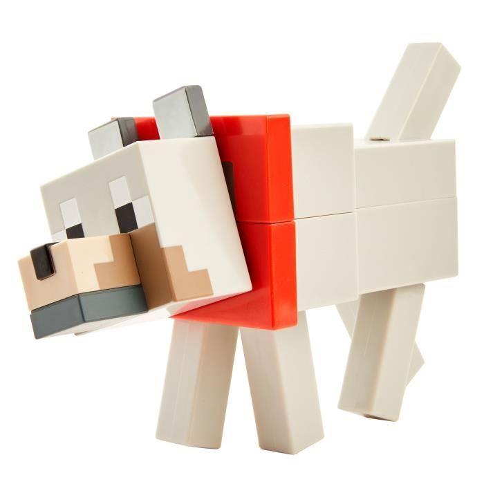 MINECRAFT Figurine Loup 20 Cm À Construire