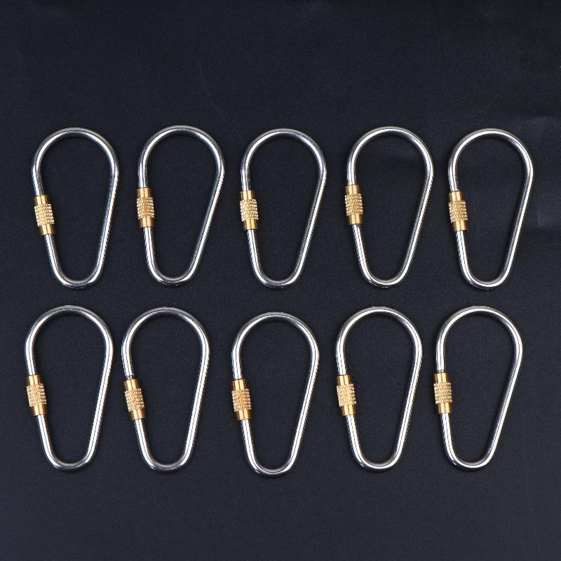 10/20/30Pcs D Type Locking Carabiner Screw Gate Multipurpose D-Ring Anti Lost Clip For Outdoor Hiking Camping And Keychain Use
