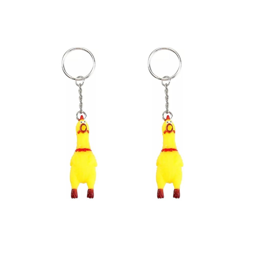 Scream Chicken Voice Chicken Keychain Mini Rubber Squeeze Screaming Chick 1-5PCS Yellow Shrilling Screaming Chicken Keychain