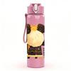 1PC Backpack Bear Cartoon Print 750ml Color Plastic Sports Water Bottle Leakproof Flip Straw Lid Suitable for Sports Office Home Use
